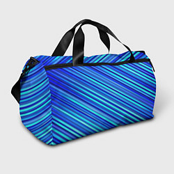 Спортивная сумка Сине голубые узорчатые полосы