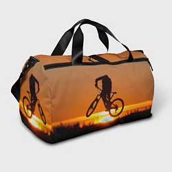 Сумки спортивные Велосипедист на закате, цвет: 3D-принт