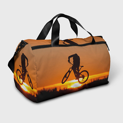 Спортивная сумка Велосипедист на закате / 3D-принт – фото 1