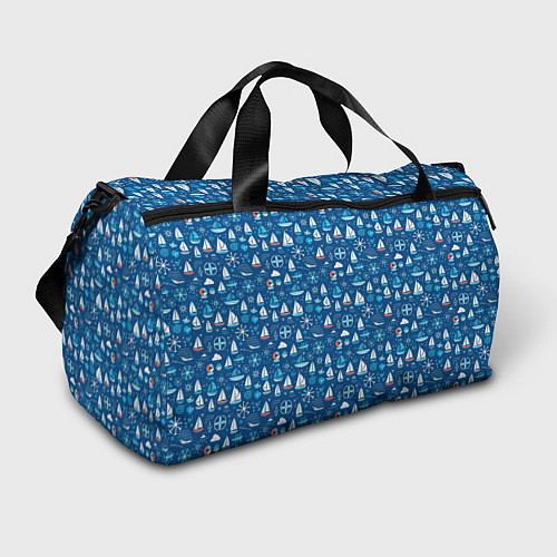 Спортивная сумка Кораблики синий фон / 3D-принт – фото 1