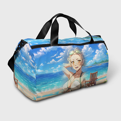 Спортивная сумка Милая блондинка на пляже / 3D-принт – фото 1