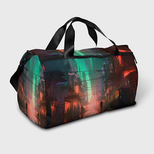 Спортивная сумка Кибер город будущего / 3D-принт – фото 1