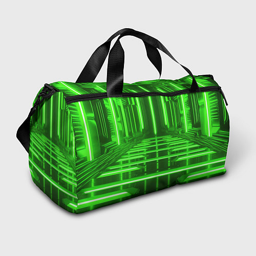 Спортивная сумка Зеленые световые объекты / 3D-принт – фото 1