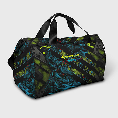 Спортивная сумка Cyberpunk 2077 phantom liberty abstract logo / 3D-принт – фото 1