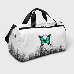 Спортивная сумка С бабочкой на фоне японского иероглифа