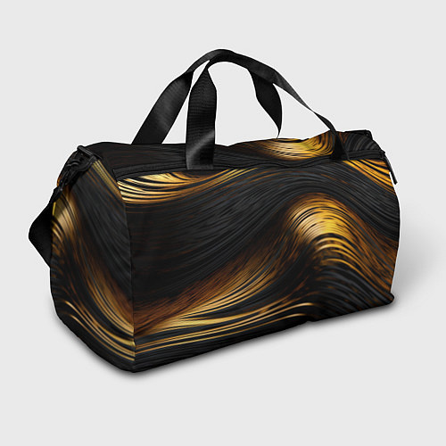 Спортивная сумка Black gold waves / 3D-принт – фото 1