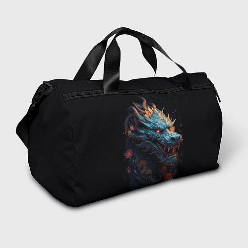 Спортивная сумка Дракон с цветами: арт нейросети / 3D-принт – фото 1