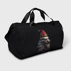 Спортивная сумка Дракон в шапке Санта Клауса: арт нейросети
