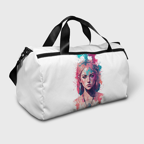 Спортивная сумка Девушка акварельные краски / 3D-принт – фото 1
