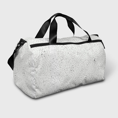 Спортивная сумка Хаотичная черно-белая рябь - узор Хуф и Ся / 3D-принт – фото 1