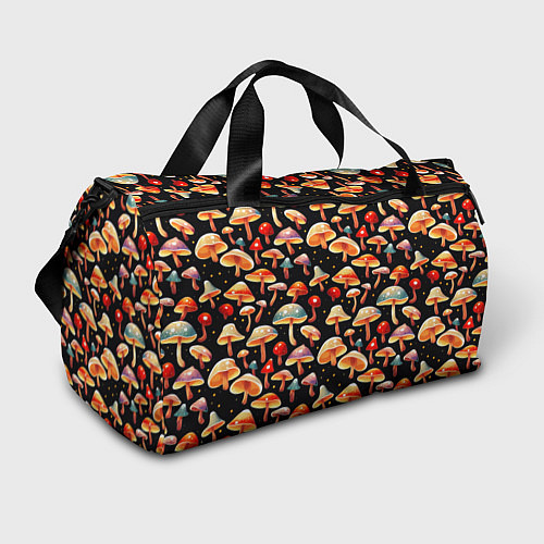 Спортивная сумка Разноцветный грибной паттерн / 3D-принт – фото 1