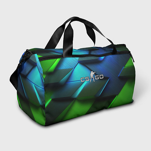 Спортивная сумка CS GO green blue abstract / 3D-принт – фото 1