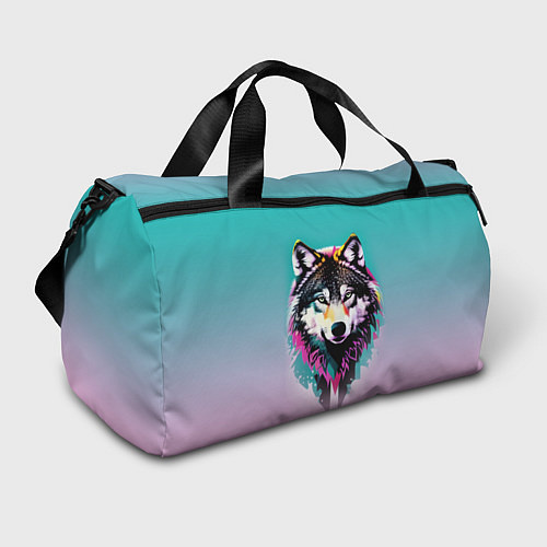 Спортивная сумка Волчья морда - поп-арт / 3D-принт – фото 1