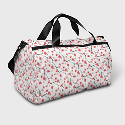Спортивная сумка Акварельные цветы сакуры паттерн
