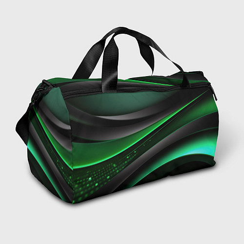 Спортивная сумка Black green line / 3D-принт – фото 1