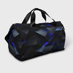 Сумки спортивные Black blue abstract, цвет: 3D-принт