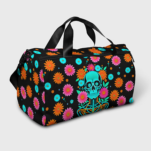 Спортивная сумка Неоновый скелет в цветах / 3D-принт – фото 1