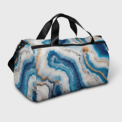 Спортивная сумка Узор волна голубой океанический агат