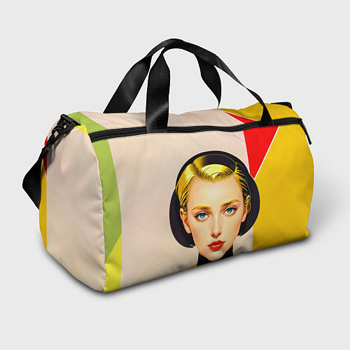 Спортивная сумка Девушка с жёлтыми волосами конструктивизм / 3D-принт – фото 1