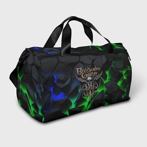 Спортивная сумка Baldurs Gate 3 black blue neon / 3D-принт – фото 1