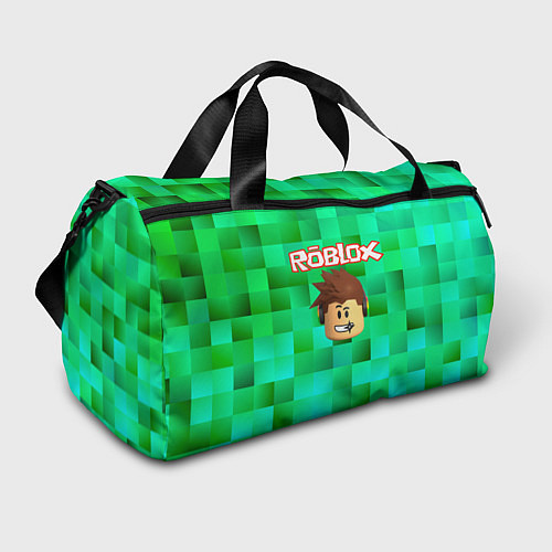 Спортивная сумка Roblox head на пиксельном фоне / 3D-принт – фото 1