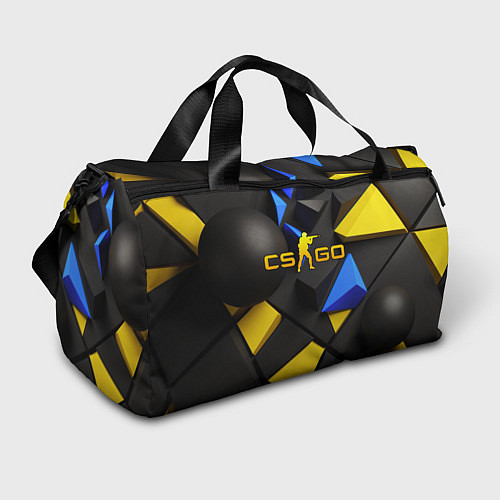 Спортивная сумка CSGO blue yellow abstract / 3D-принт – фото 1