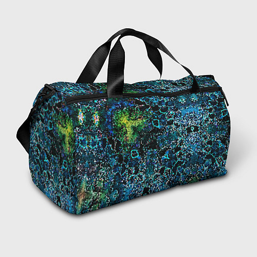 Спортивная сумка Мозаичный узор в синих и зеленых тонах / 3D-принт – фото 1