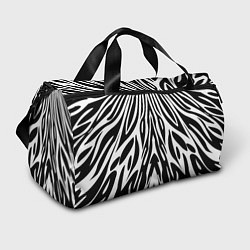 Спортивная сумка Черная абстракция зебра