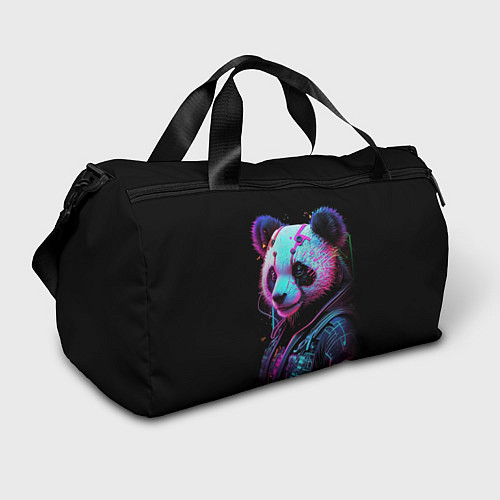 Спортивная сумка Панда в красках киберпанк / 3D-принт – фото 1