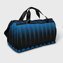 Спортивная сумка Сине-черный градиент в полоску