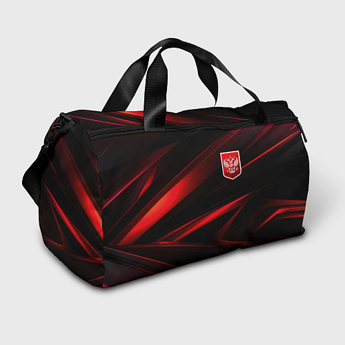 Спортивная сумка Герб России красный и черный фон / 3D-принт – фото 1