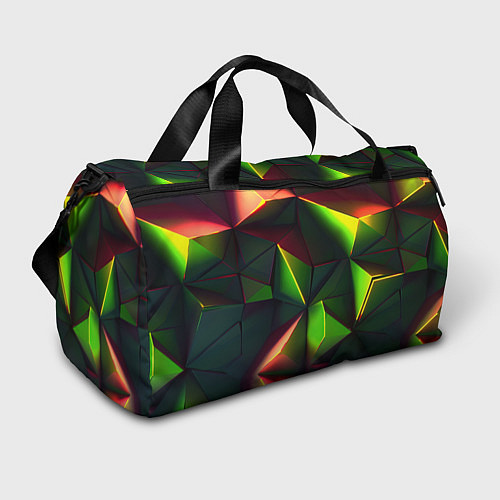 Спортивная сумка Объемные зеленые треугольники / 3D-принт – фото 1