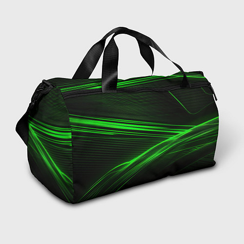 Спортивная сумка Зеленые абстрактный линии / 3D-принт – фото 1