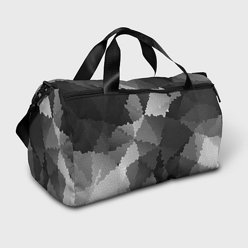 Спортивная сумка Мозаичный узор в серых оттенках / 3D-принт – фото 1