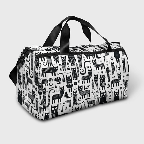 Спортивная сумка Кошки абстрактный узор / 3D-принт – фото 1