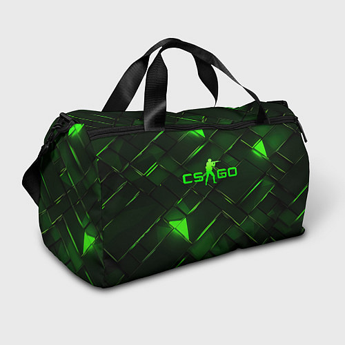 Спортивная сумка CSGO green abstract elements / 3D-принт – фото 1