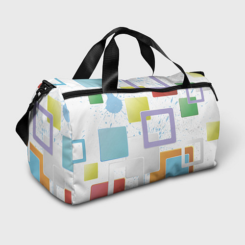 Спортивная сумка Абстрактный фон красочные квадраты гранж / 3D-принт – фото 1