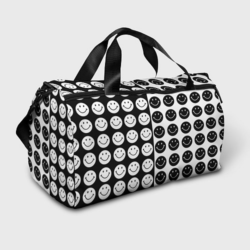 Спортивная сумка Smiley black and white / 3D-принт – фото 1