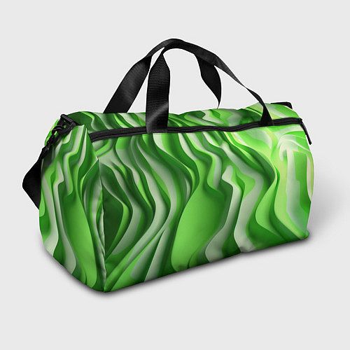 Спортивная сумка Зеленые объемные полосы / 3D-принт – фото 1
