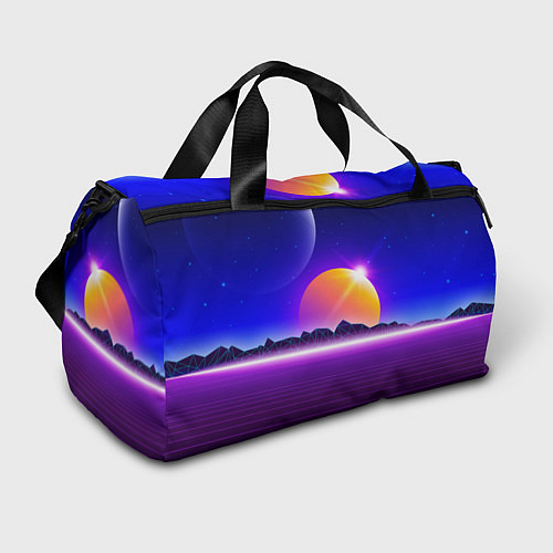 Спортивная сумка Mountains - sun - space - vaporwave / 3D-принт – фото 1