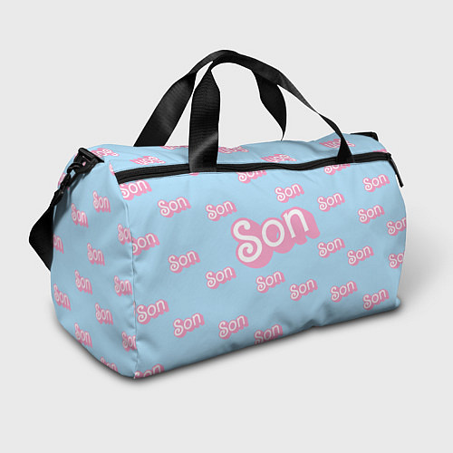 Спортивная сумка Сын - в стиле Барби: паттерн голубой / 3D-принт – фото 1