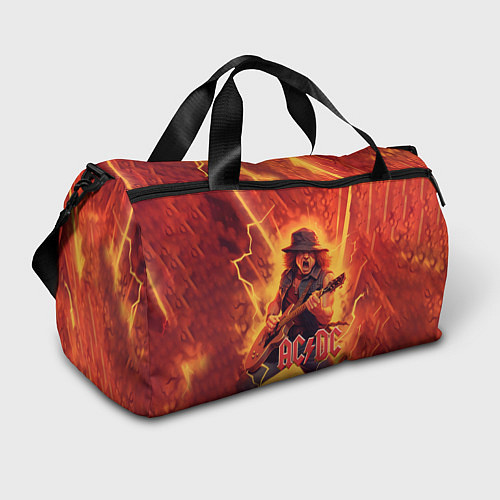 Спортивная сумка ACDC rock music fire / 3D-принт – фото 1