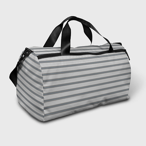 Спортивная сумка Полосатый белые на сером / 3D-принт – фото 1