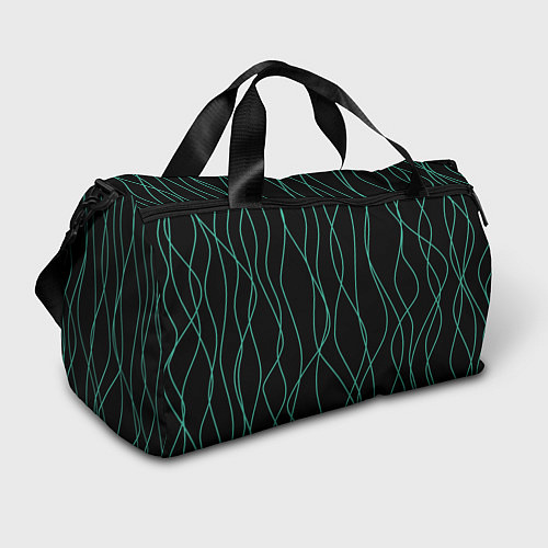 Спортивная сумка Чёрный с линиями / 3D-принт – фото 1