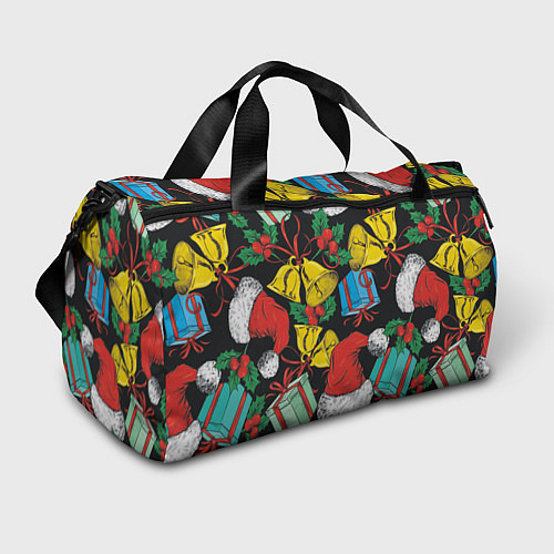 Спортивная сумка Узор с рождественскими колокольчиками / 3D-принт – фото 1