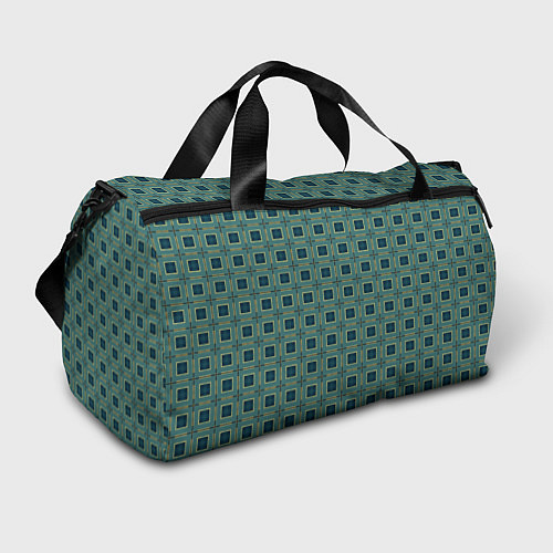 Спортивная сумка Зелёно-бежевый квадраты / 3D-принт – фото 1