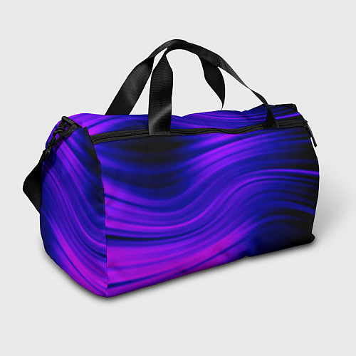 Спортивная сумка Волнистый абстрактный узор в синих и малиновых тон / 3D-принт – фото 1
