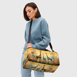 Сумки спортивные Три жирафа в стиле фолк-арт, цвет: 3D-принт — фото 2