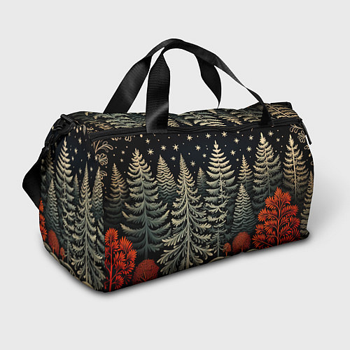 Спортивная сумка Новогоднее настроение лес / 3D-принт – фото 1
