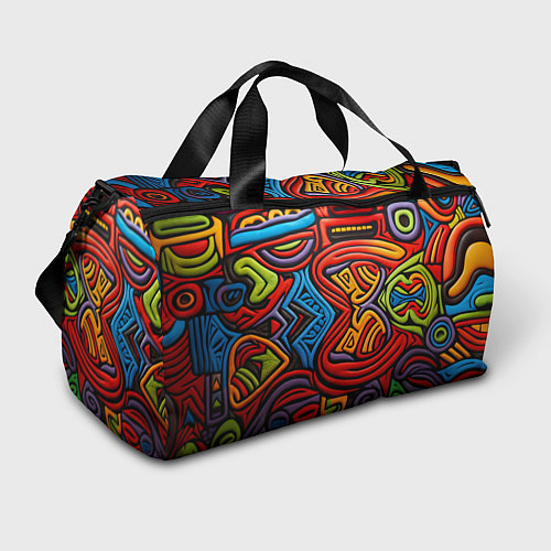 Спортивная сумка Разноцветный узор в стиле абстракционизм / 3D-принт – фото 1